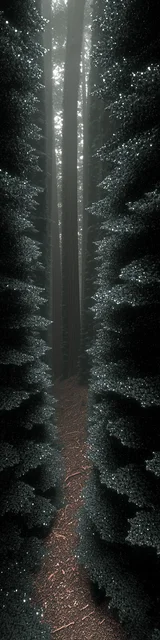 Free aesthetic bookmark featuring pine trees in between